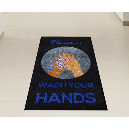Colorstar Message Mat, Please Wash Your Hands 3'x 5', Smooth Backing 3017349-825135140